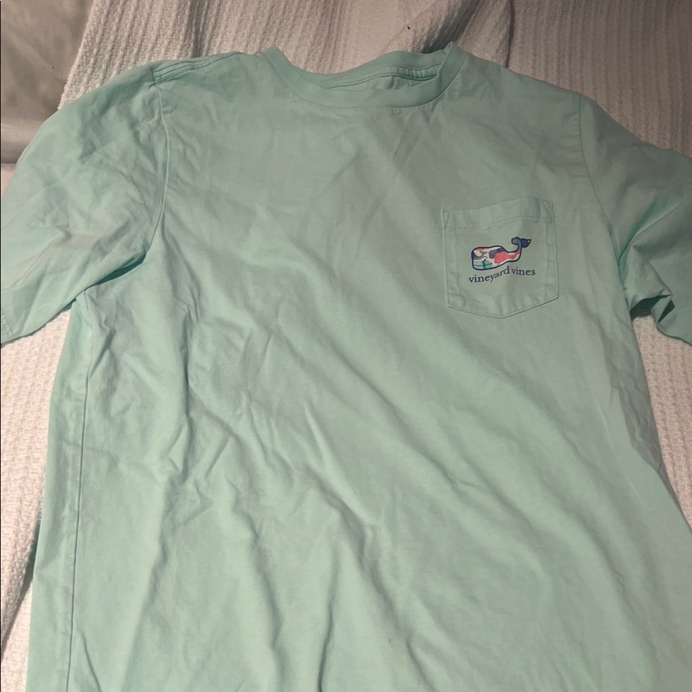 Vineyard Vines Light Green Tee with Logo Pocket